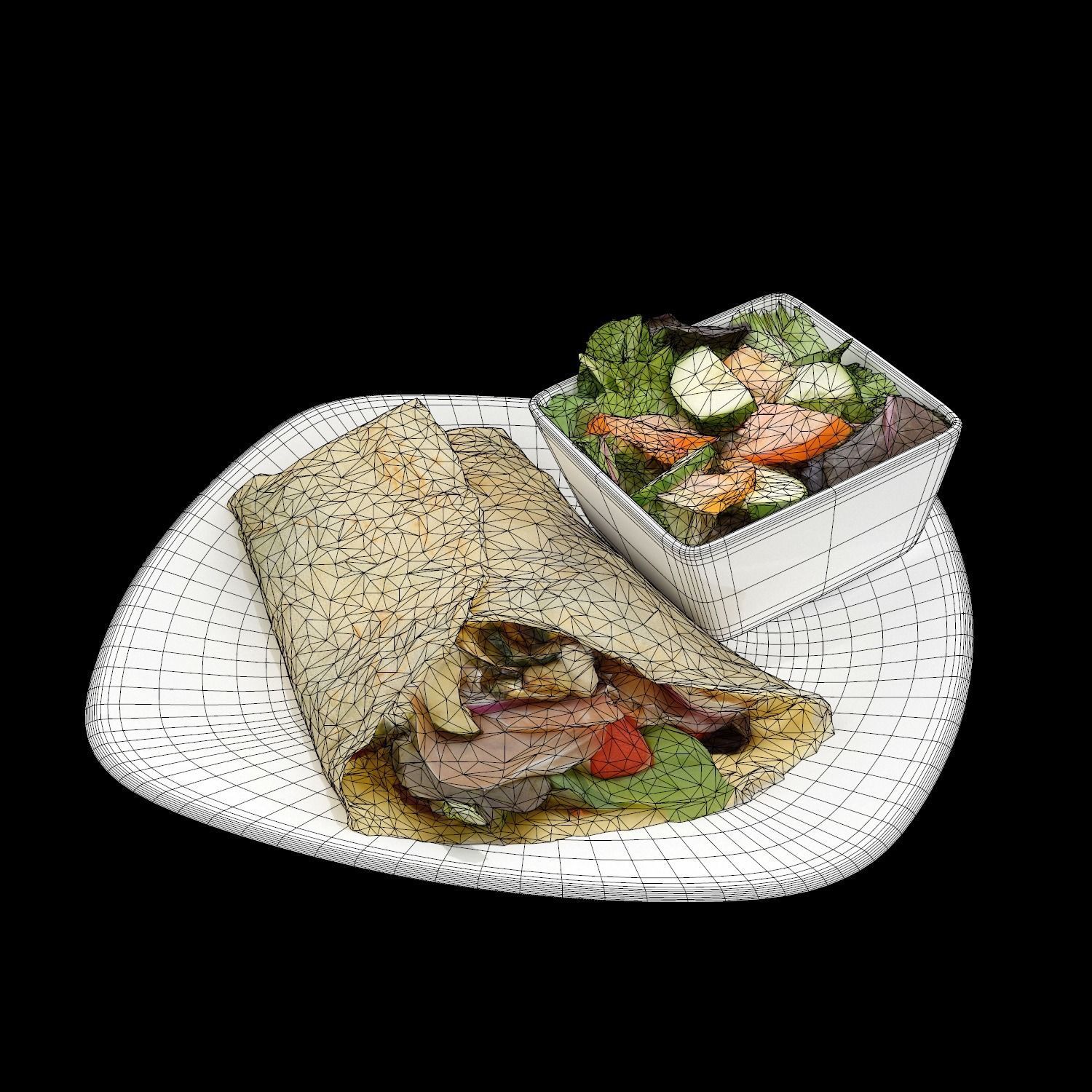 Prosciutto Provolone Low-poly 3D model_6