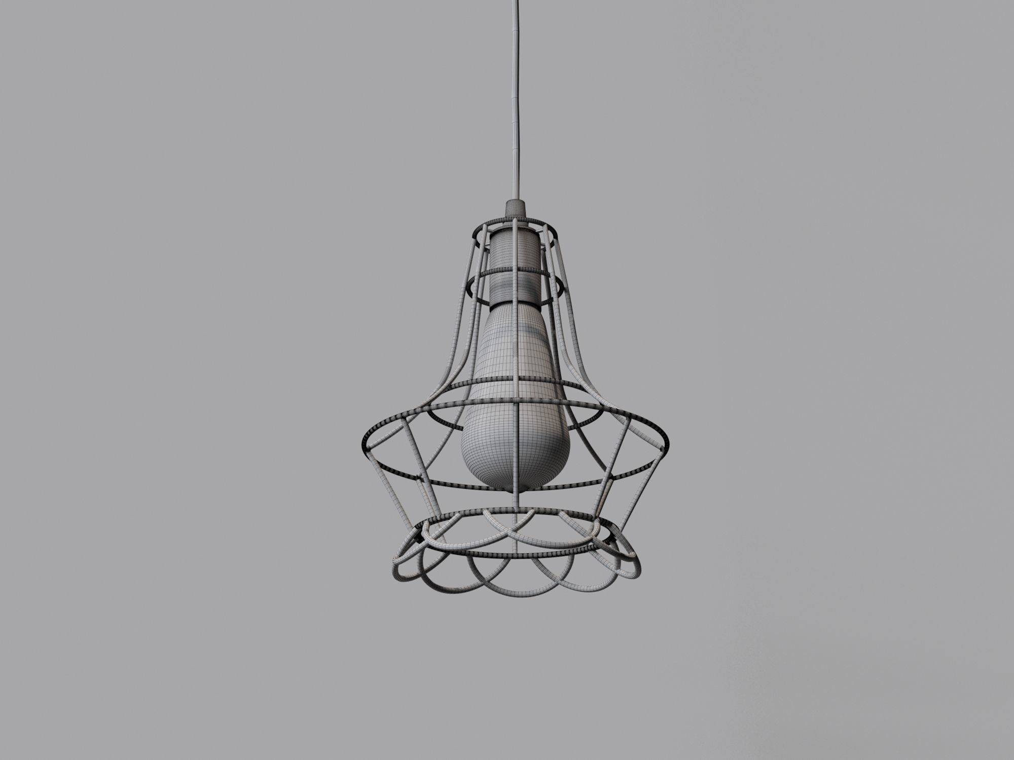 Cage Pendant Light 05 3D model_9