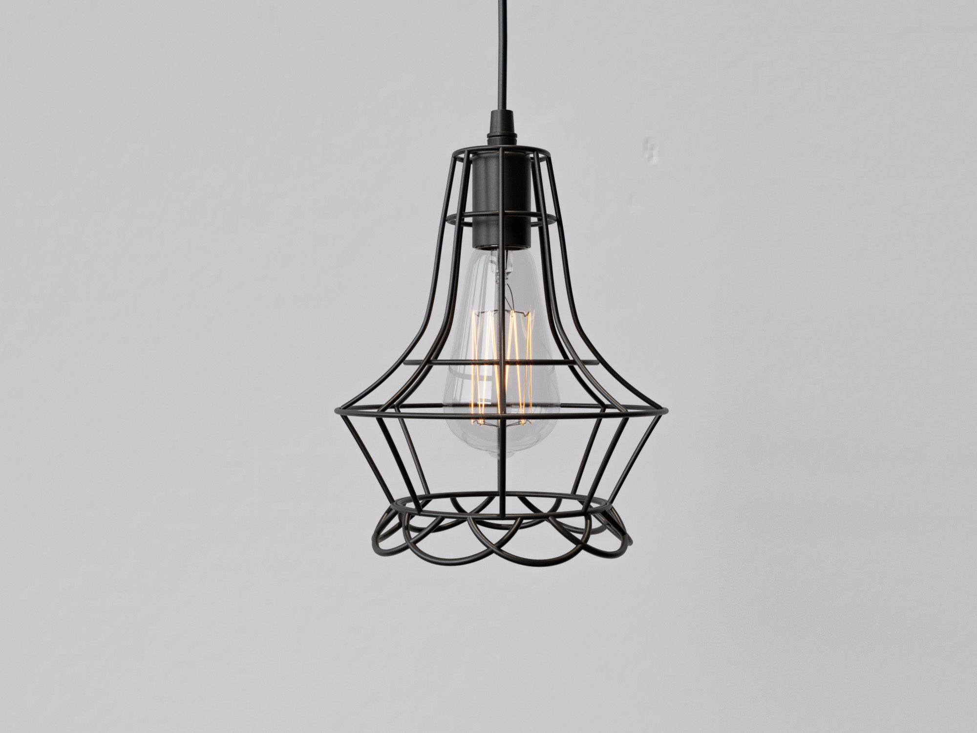 Cage Pendant Light 05 3D model_3