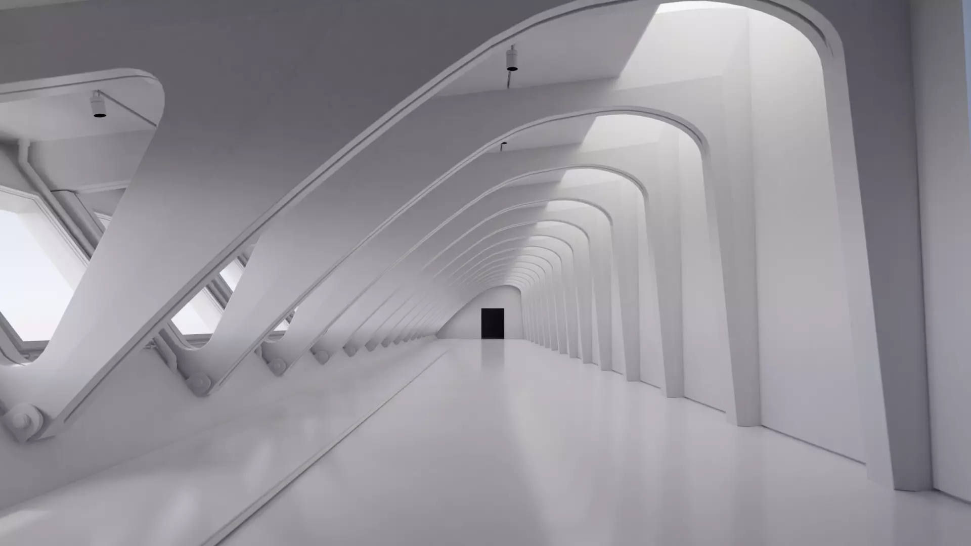 Hallway - Futuristic - Minimalistic Design 3D model_0