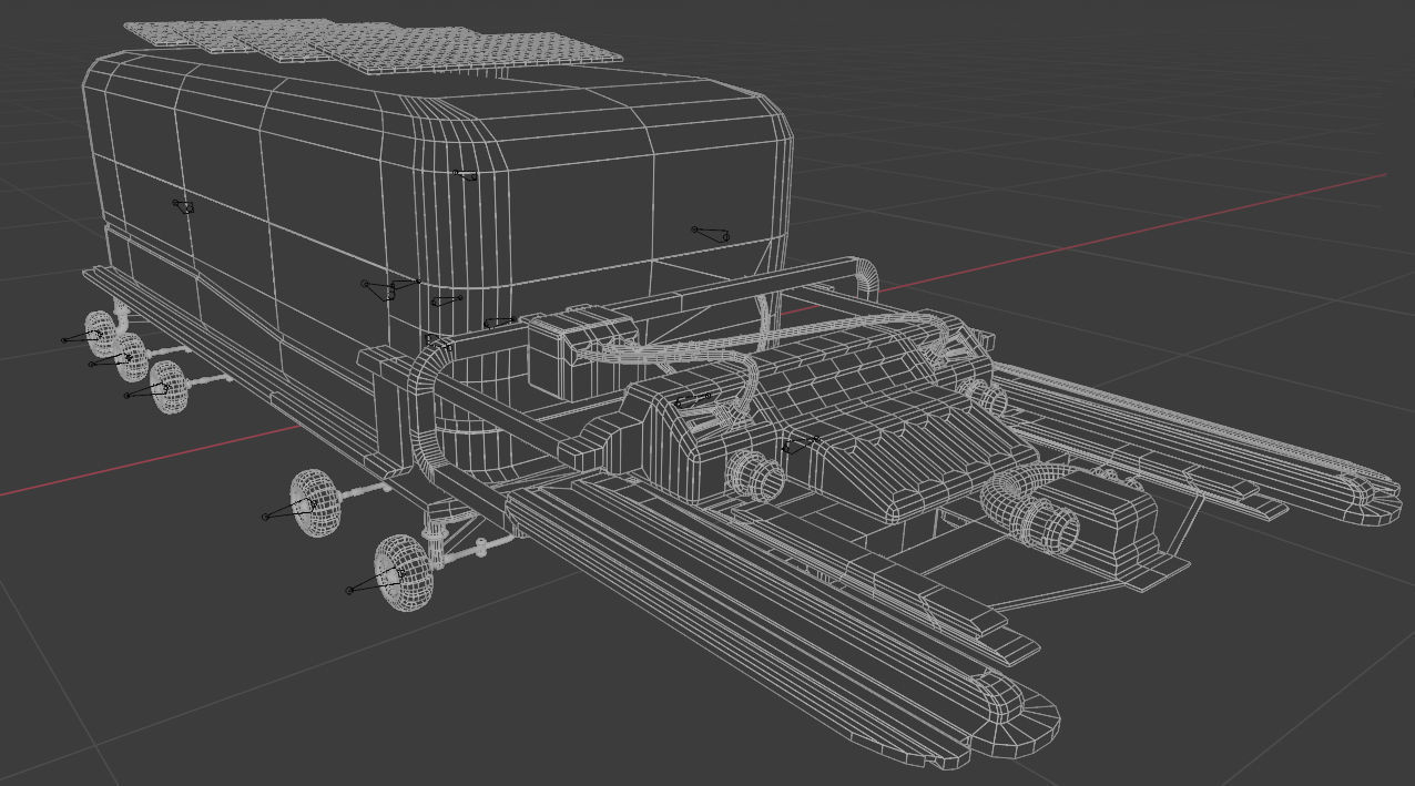 Mars Rover and vehicles Rigged Low-poly 3D model_22