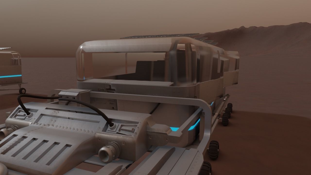Mars Rover and vehicles Rigged Low-poly 3D model_26