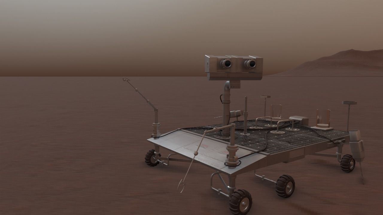 Mars Rover and vehicles Rigged Low-poly 3D model_34
