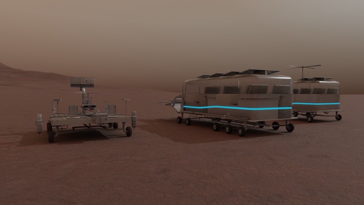 Mars Rover and vehicles Rigged Low-poly 3D model_18