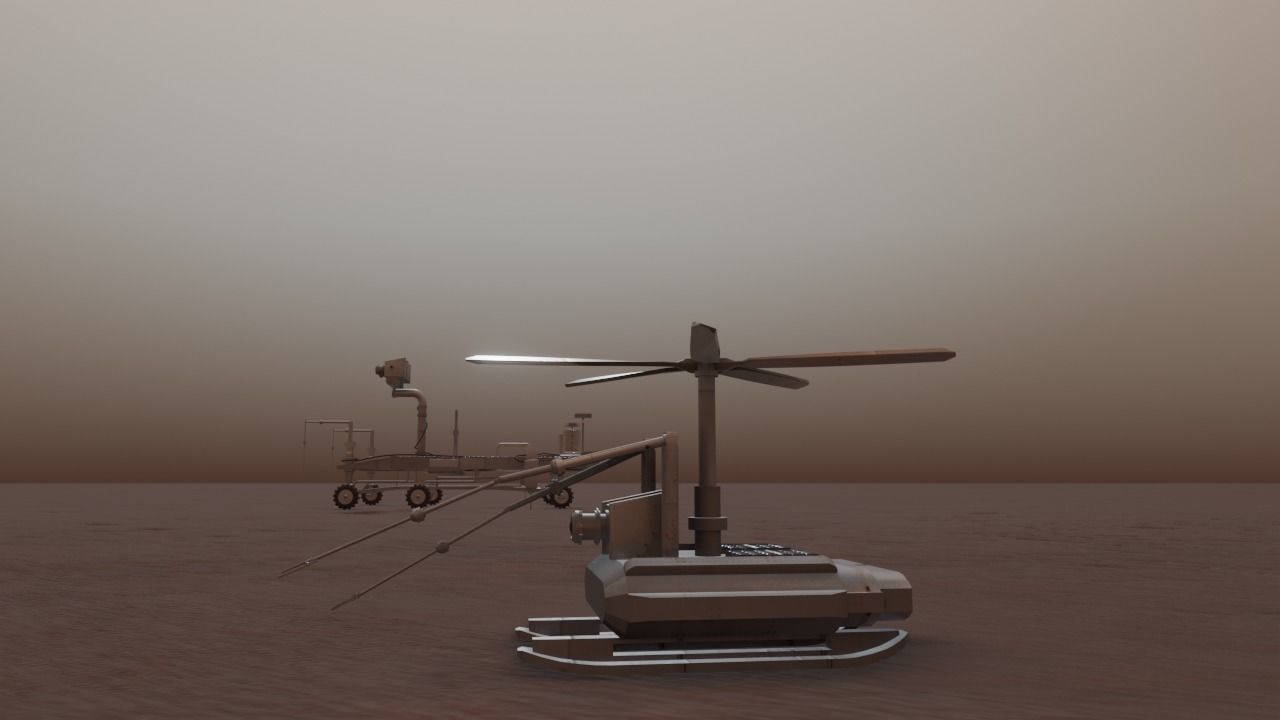 Mars Rover and vehicles Rigged Low-poly 3D model_27