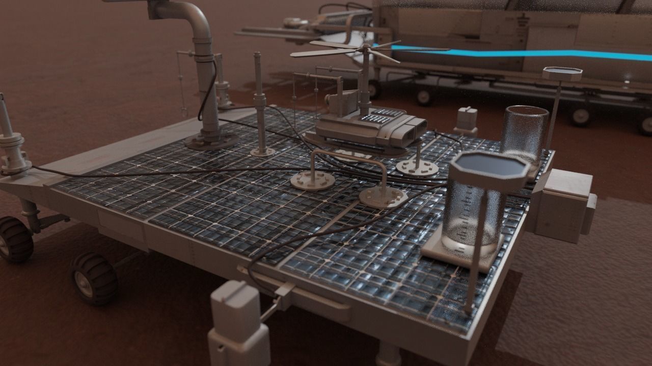 Mars Rover and vehicles Rigged Low-poly 3D model_19