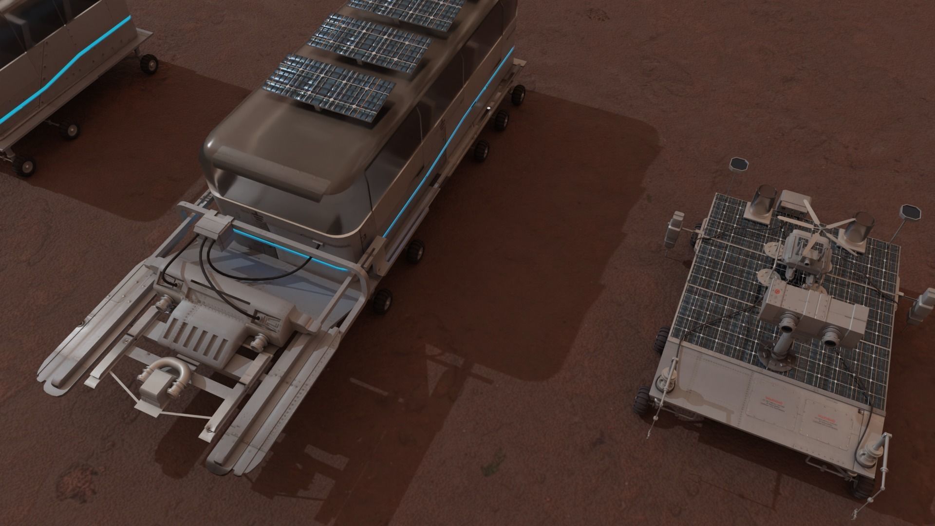 Mars Rover and vehicles Rigged Low-poly 3D model_10