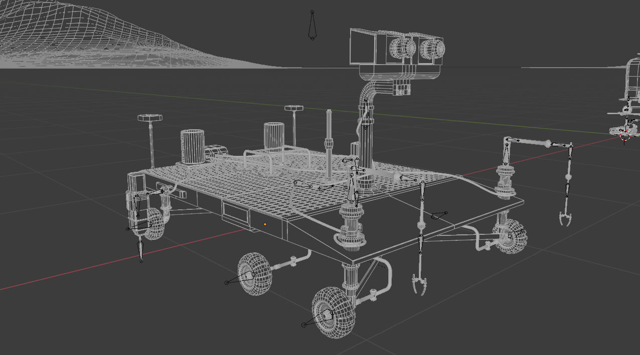 Mars Rover and vehicles Rigged Low-poly 3D model_23
