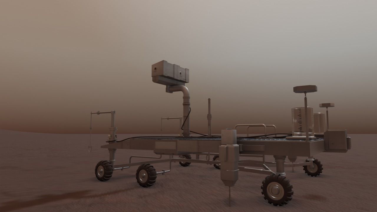 Mars Rover and vehicles Rigged Low-poly 3D model_31