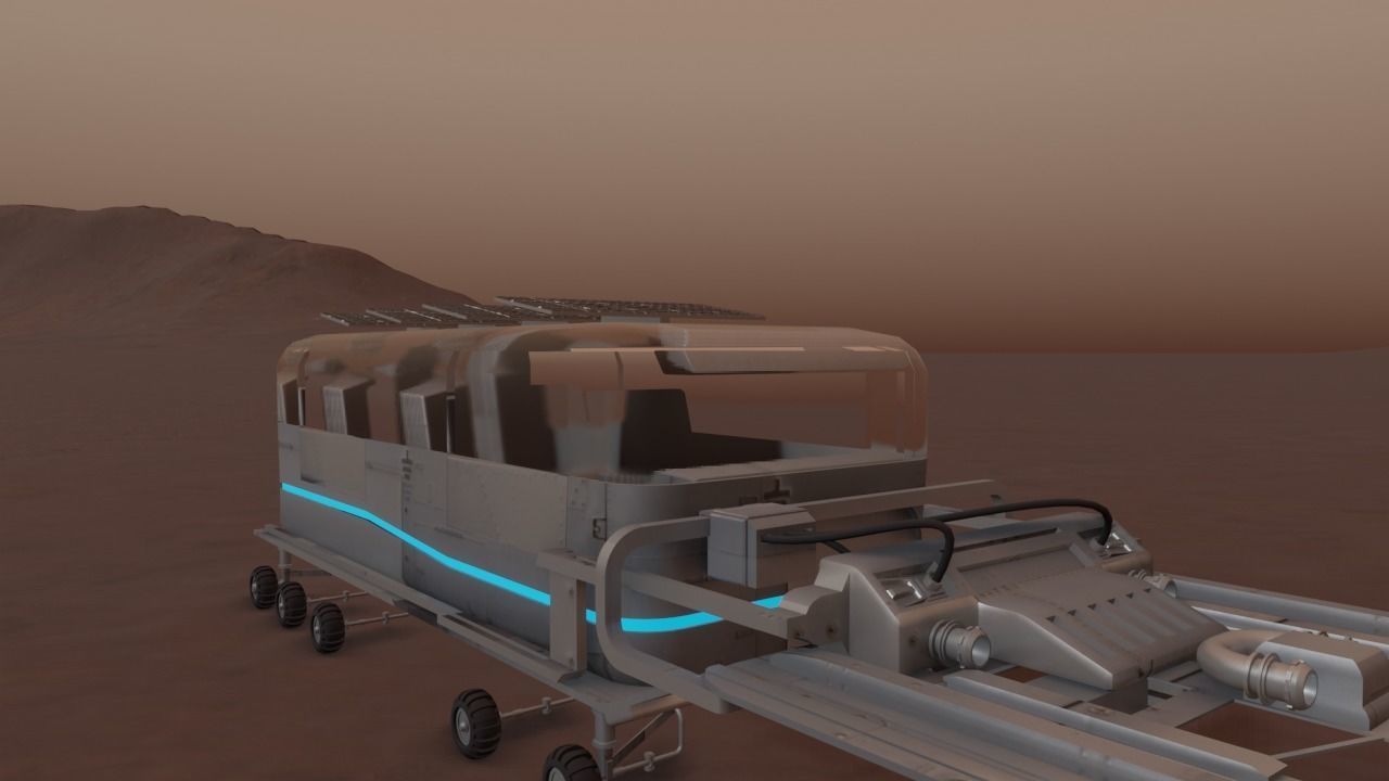 Mars Rover and vehicles Rigged Low-poly 3D model_24