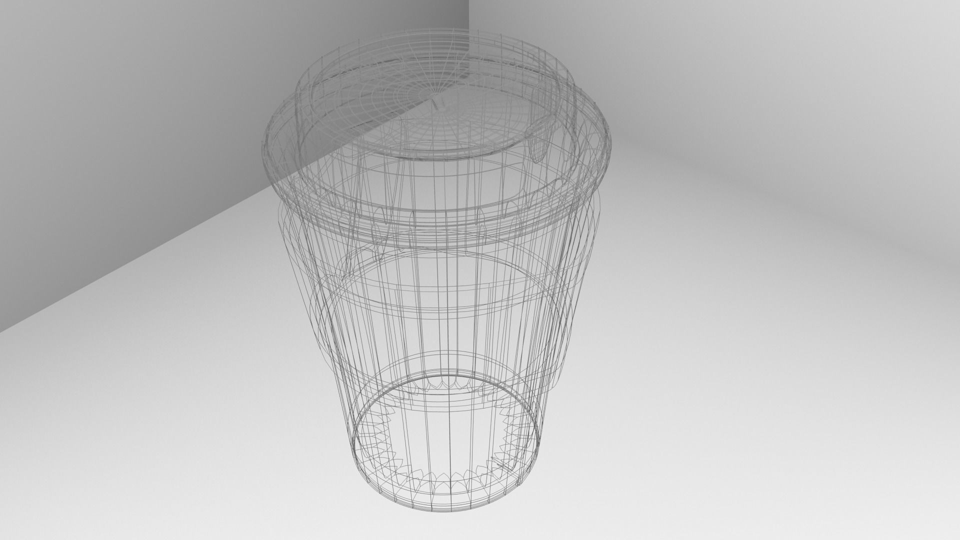 Large Paper Cup with Java Jacket and Stopper 3D model_7