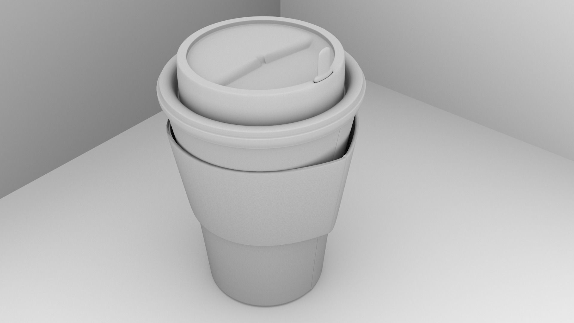 Large Paper Cup with Java Jacket and Stopper 3D model_6