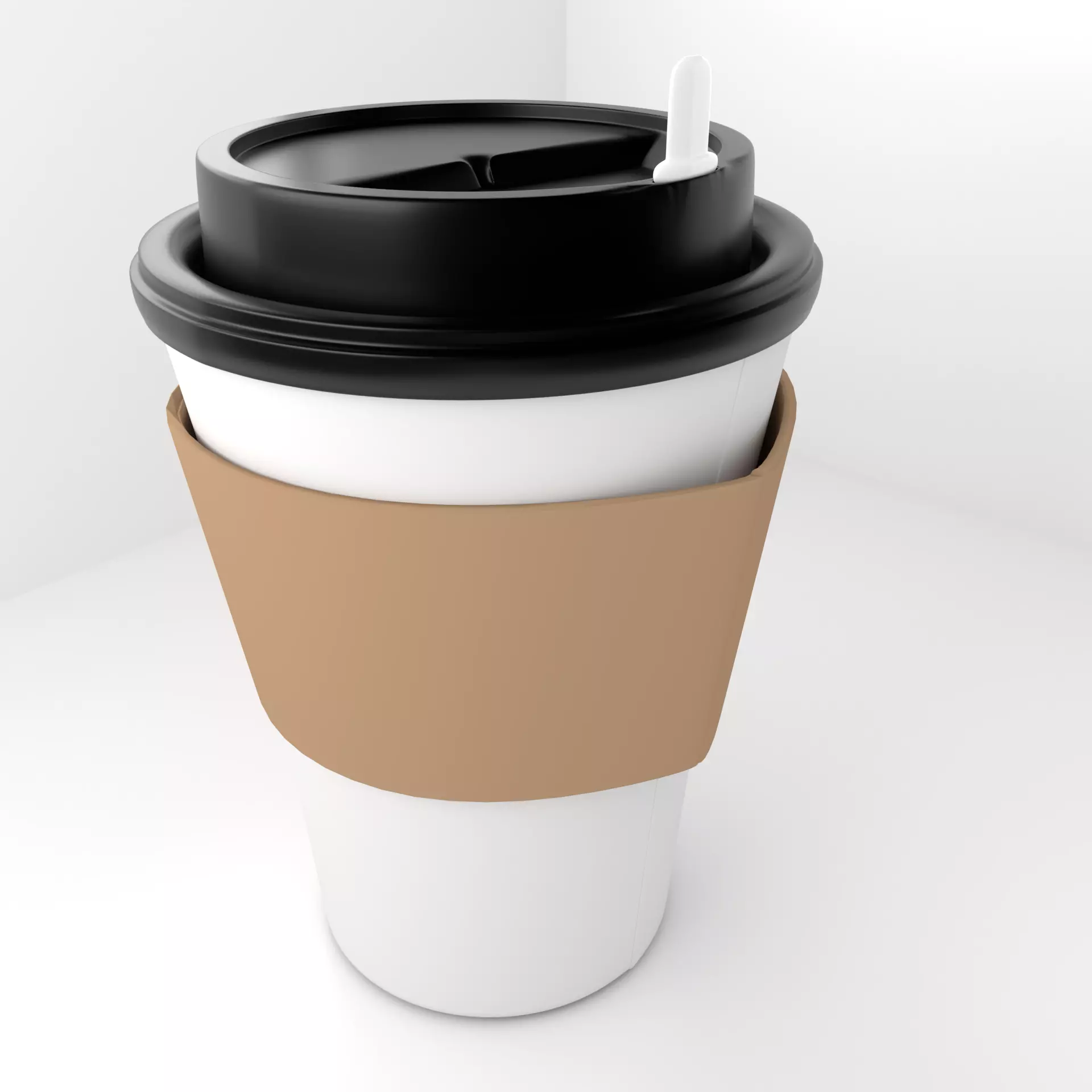 Large Paper Cup with Java Jacket and Stopper 3D model_0