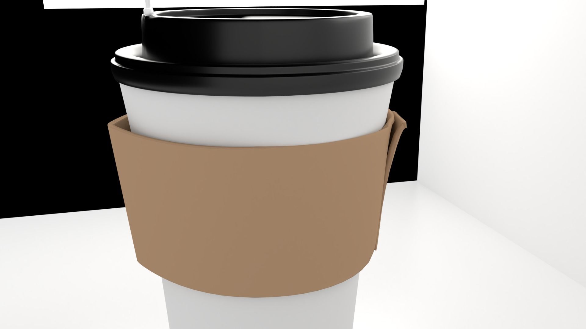 Large Paper Cup with Java Jacket and Stopper 3D model_3
