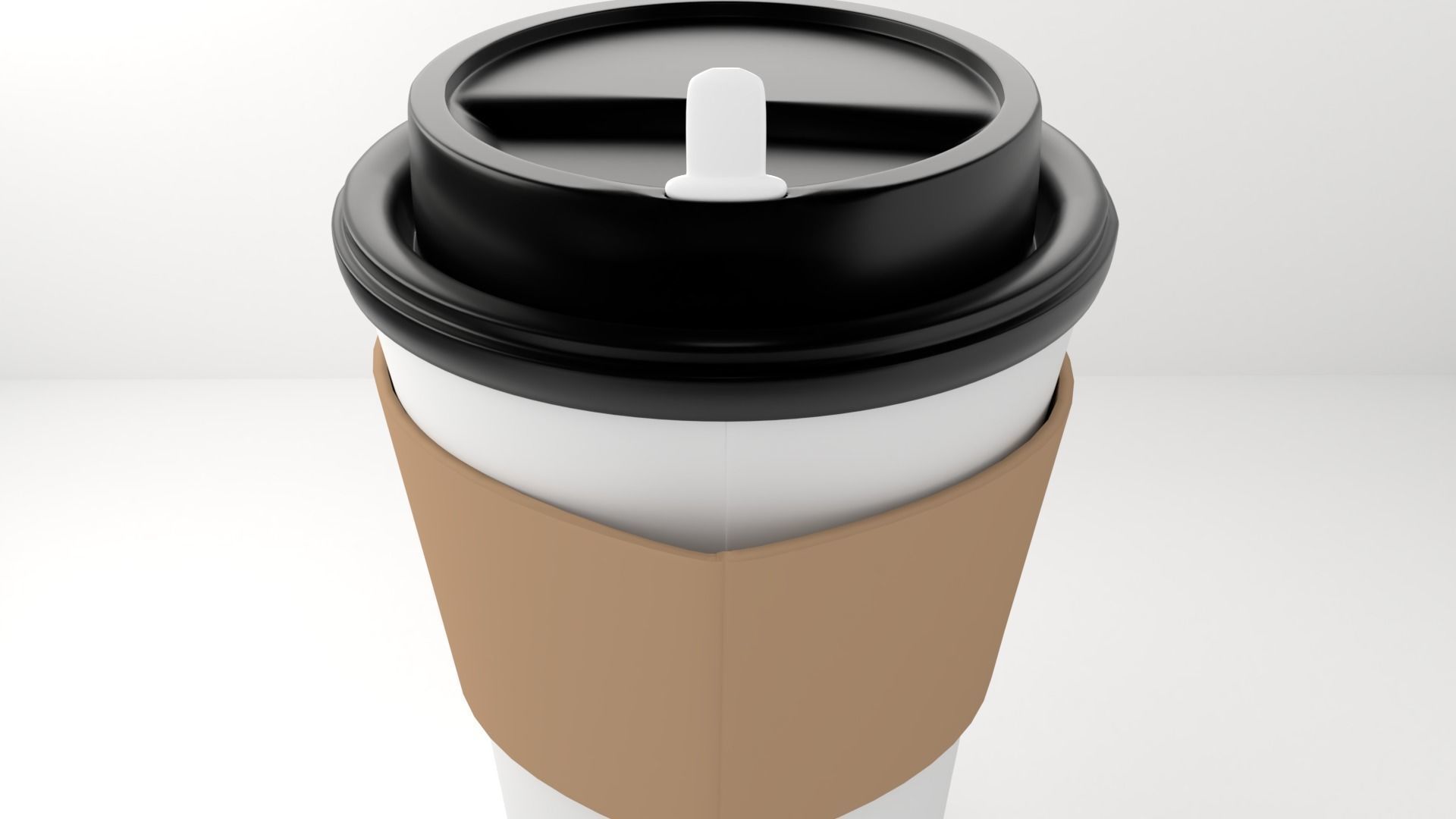 Large Paper Cup with Java Jacket and Stopper 3D model_5
