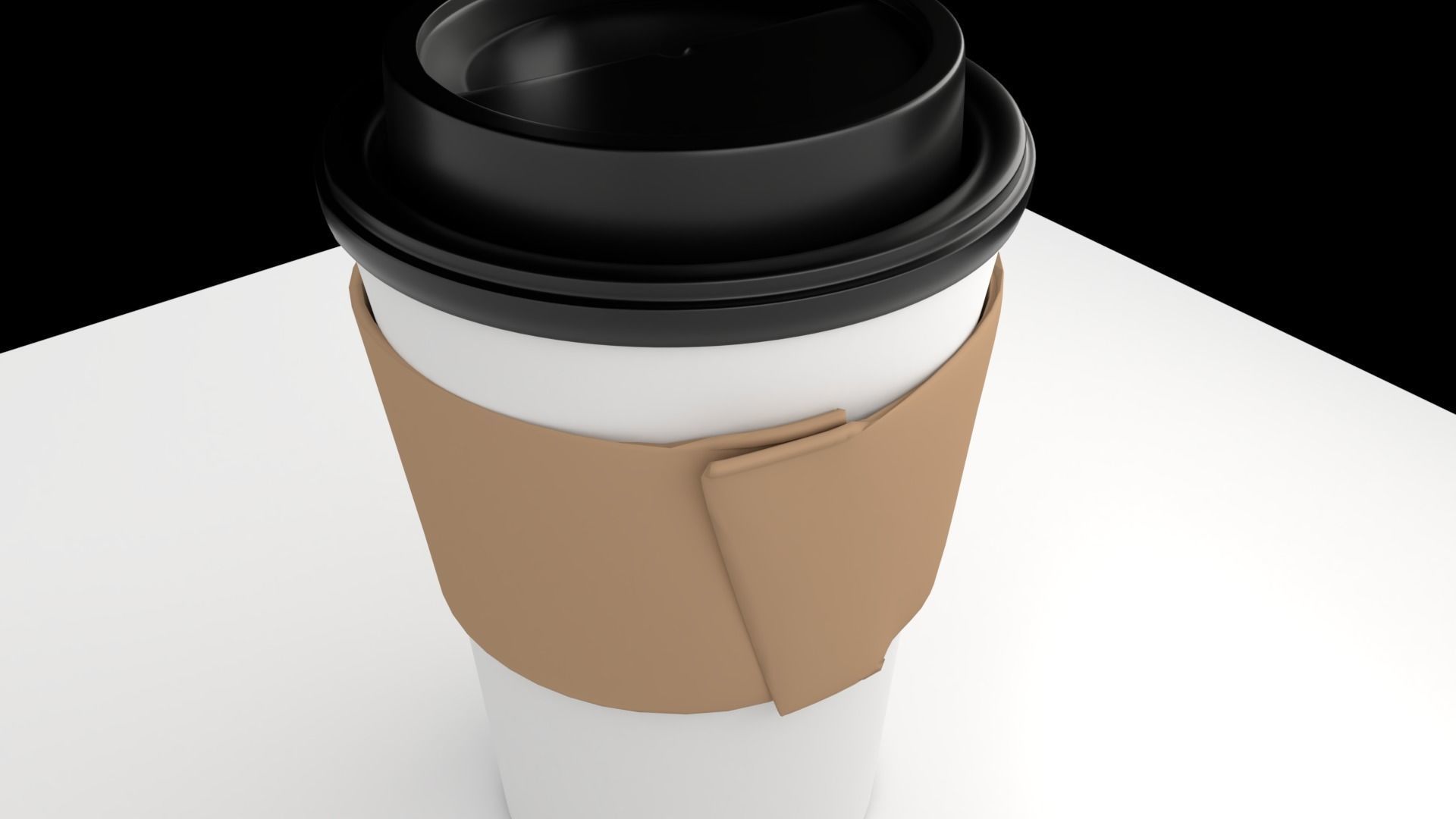 Large Paper Cup with Java Jacket and Stopper 3D model_4