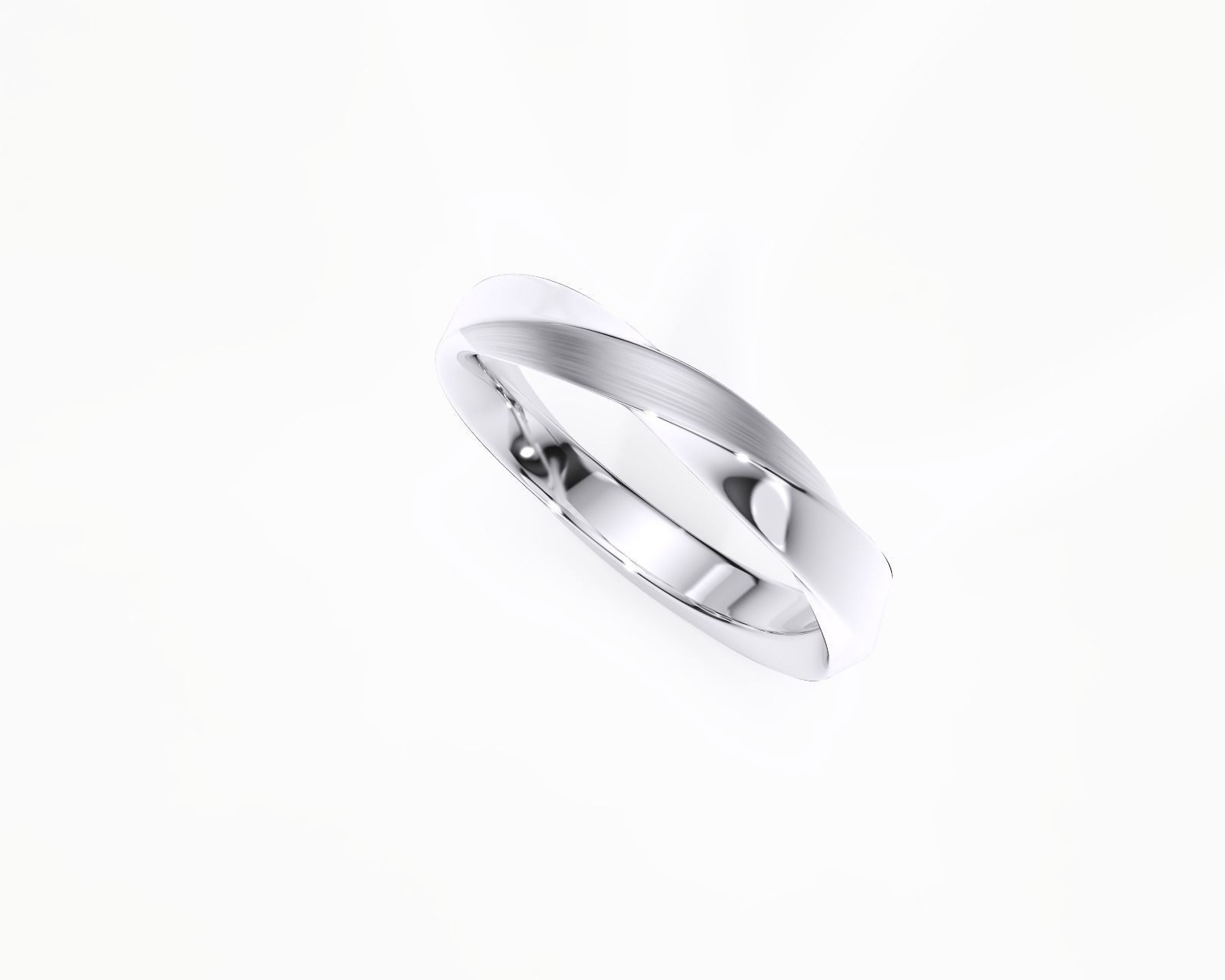My 016 Wedding band twist men ring  3D print model_1