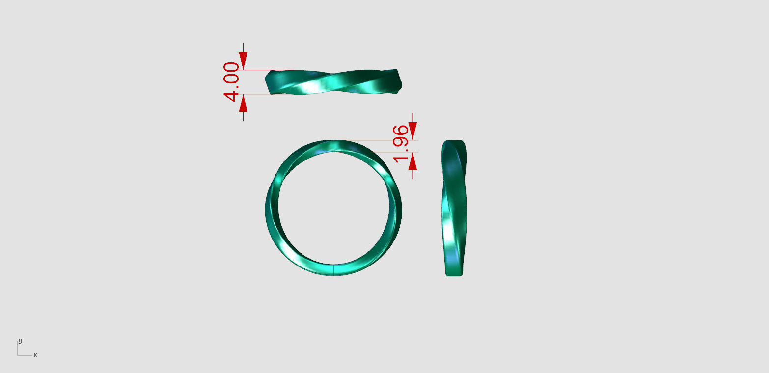 My 016 Wedding band twist men ring  3D print model_3