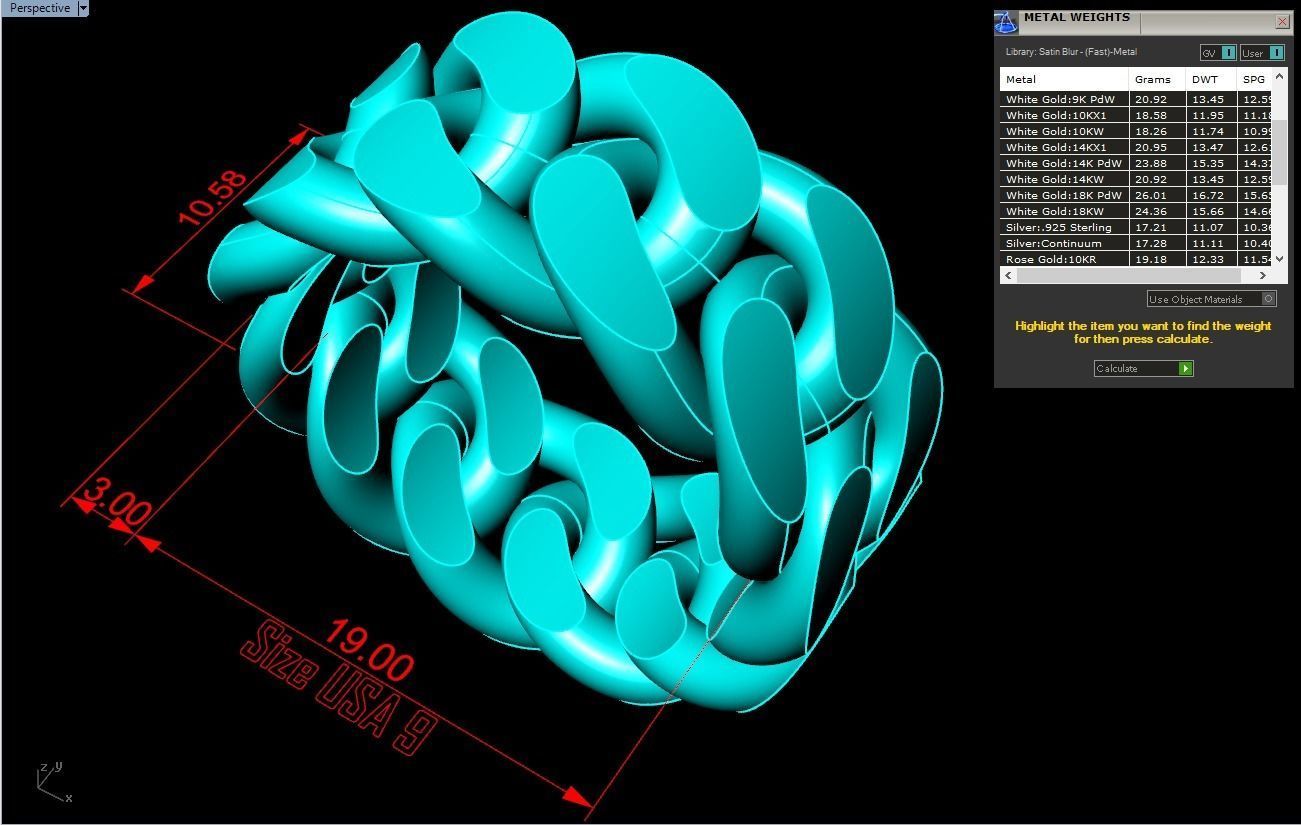 Chain ring - Miami Cuban ring - Link ring - Size 09 3D print model_6