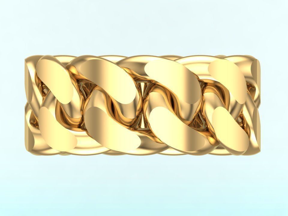 Chain ring - Miami Cuban ring - Link ring - Size 09 3D print model_9