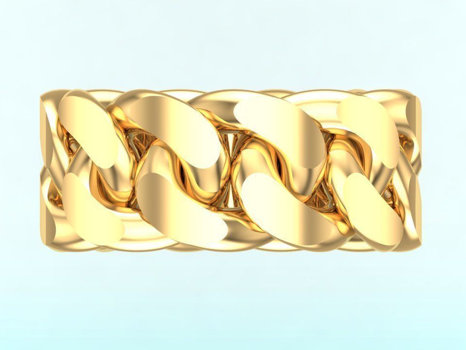 Chain ring - Miami Cuban ring - Link ring - Size 09 3D print model_11