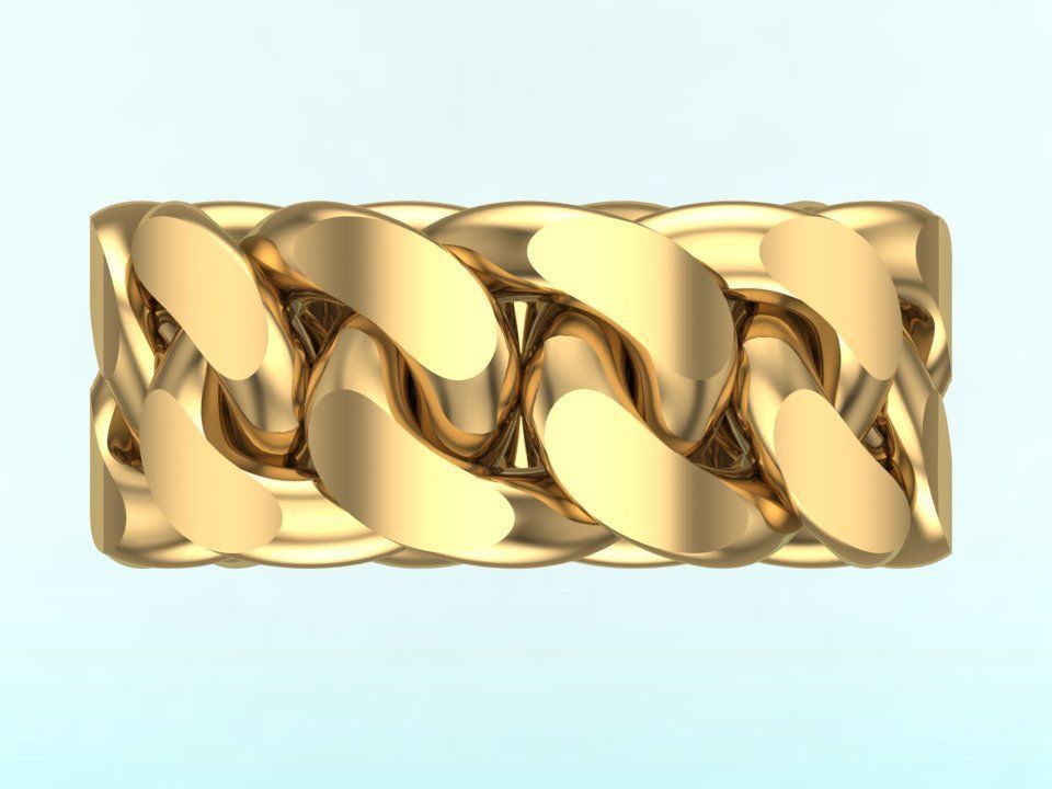 Chain ring - Miami Cuban ring - Link ring - Size 09 3D print model_10