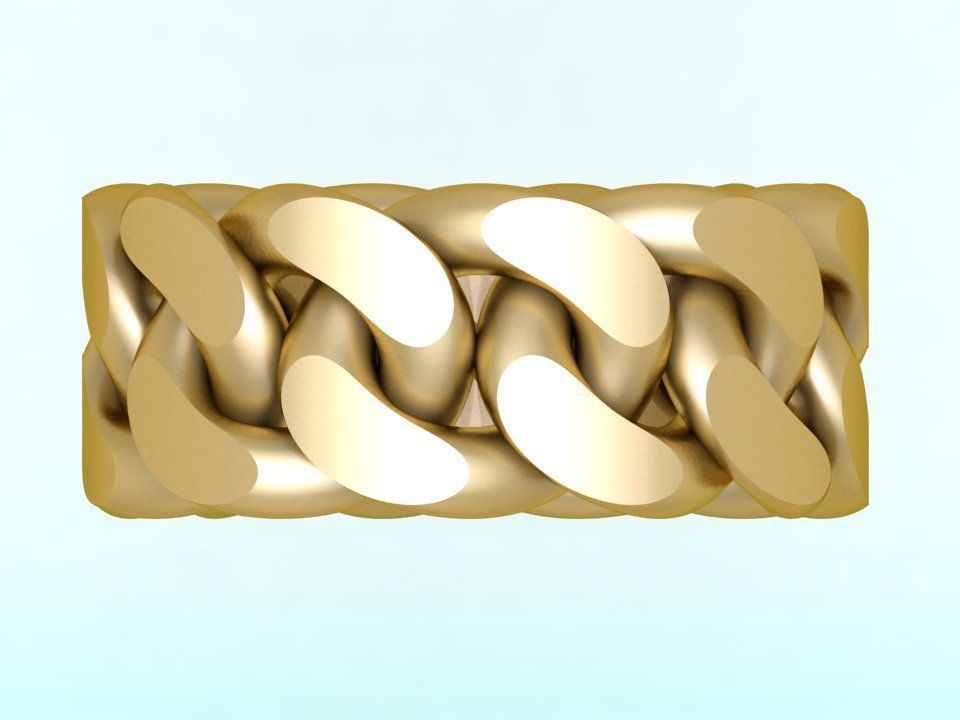 Chain ring - Miami Cuban ring - Link ring - Size 09 3D print model_4