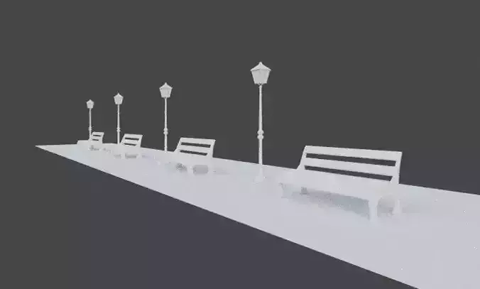 Low poly street light for environment creation 