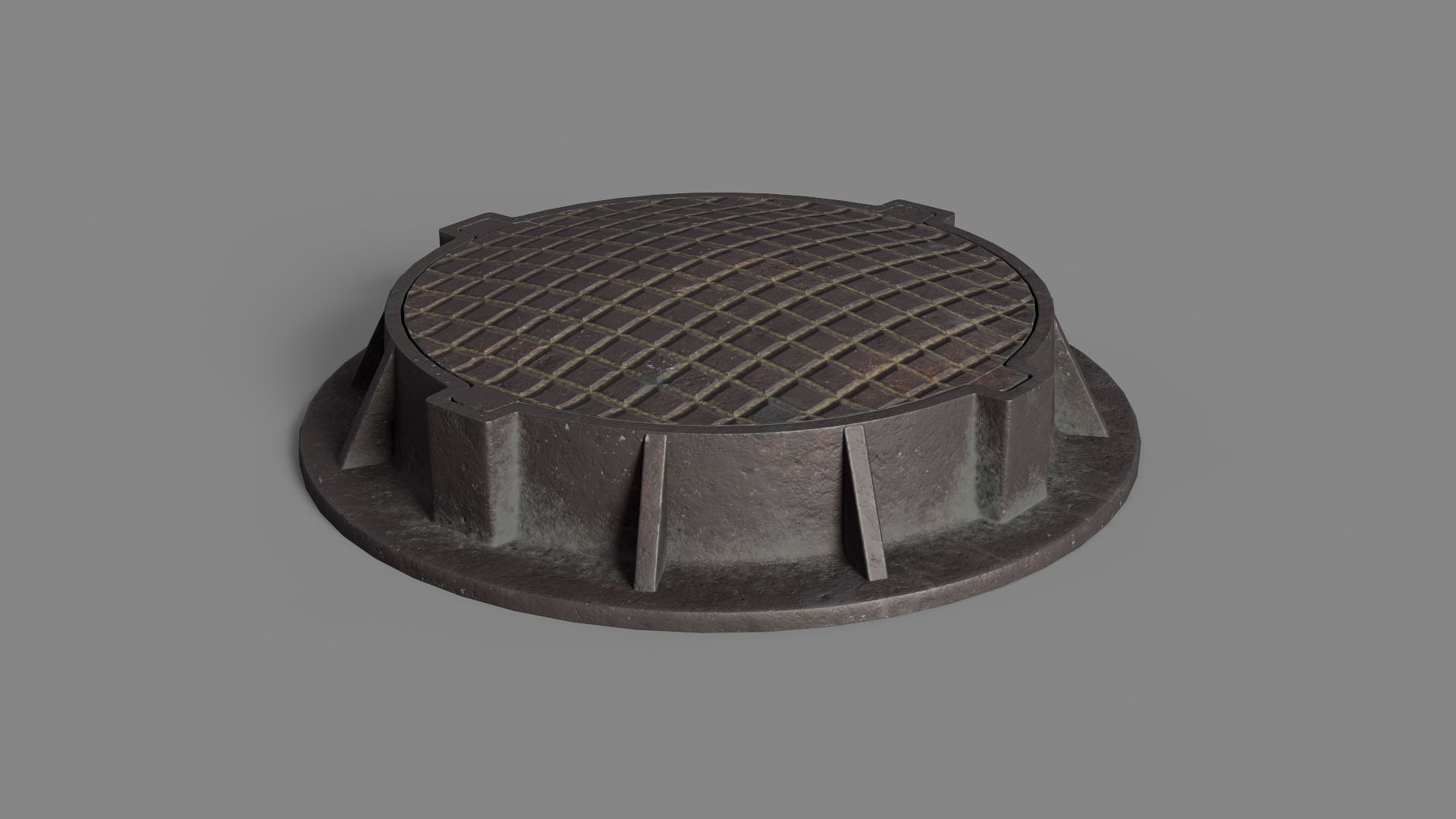 Soviet union hand water pump Low-poly 3D model_10