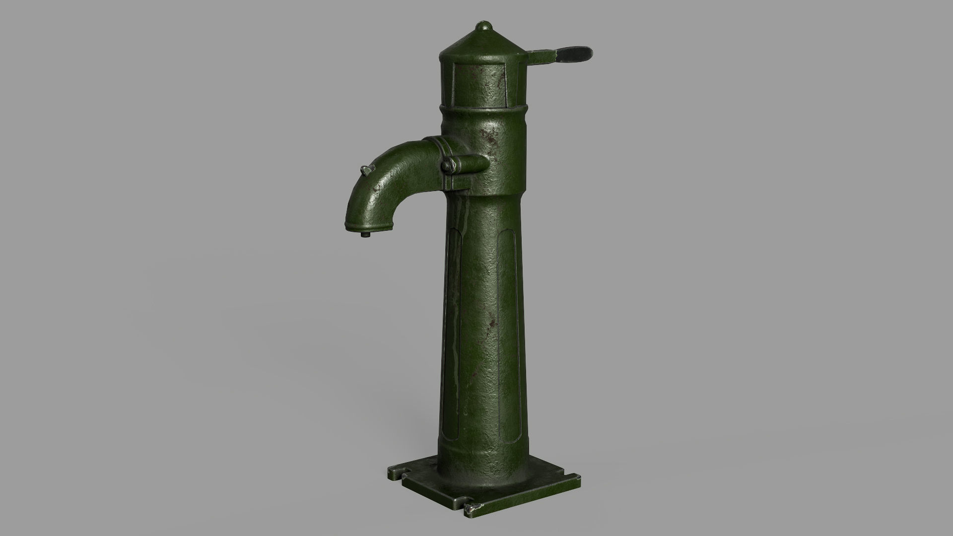 Soviet union hand water pump Low-poly 3D model_5