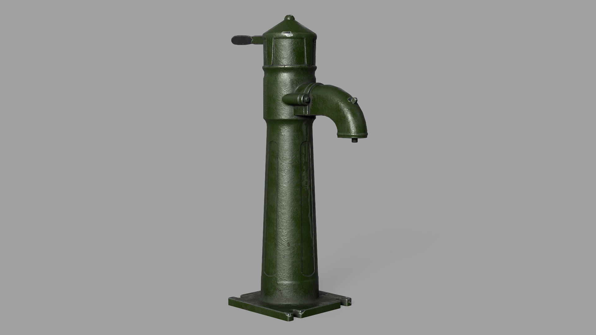 Soviet union hand water pump Low-poly 3D model_8