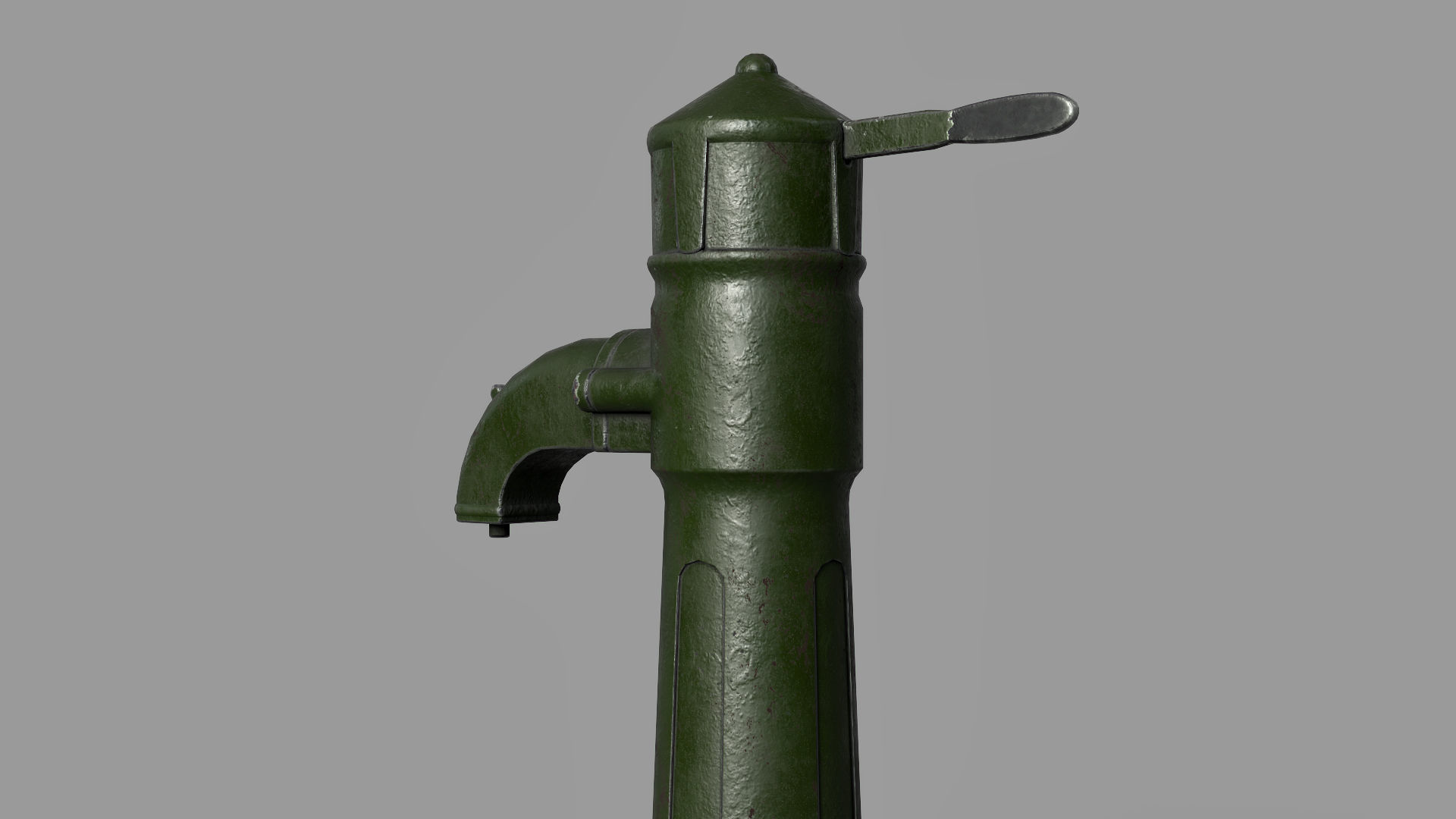 Soviet union hand water pump Low-poly 3D model_6