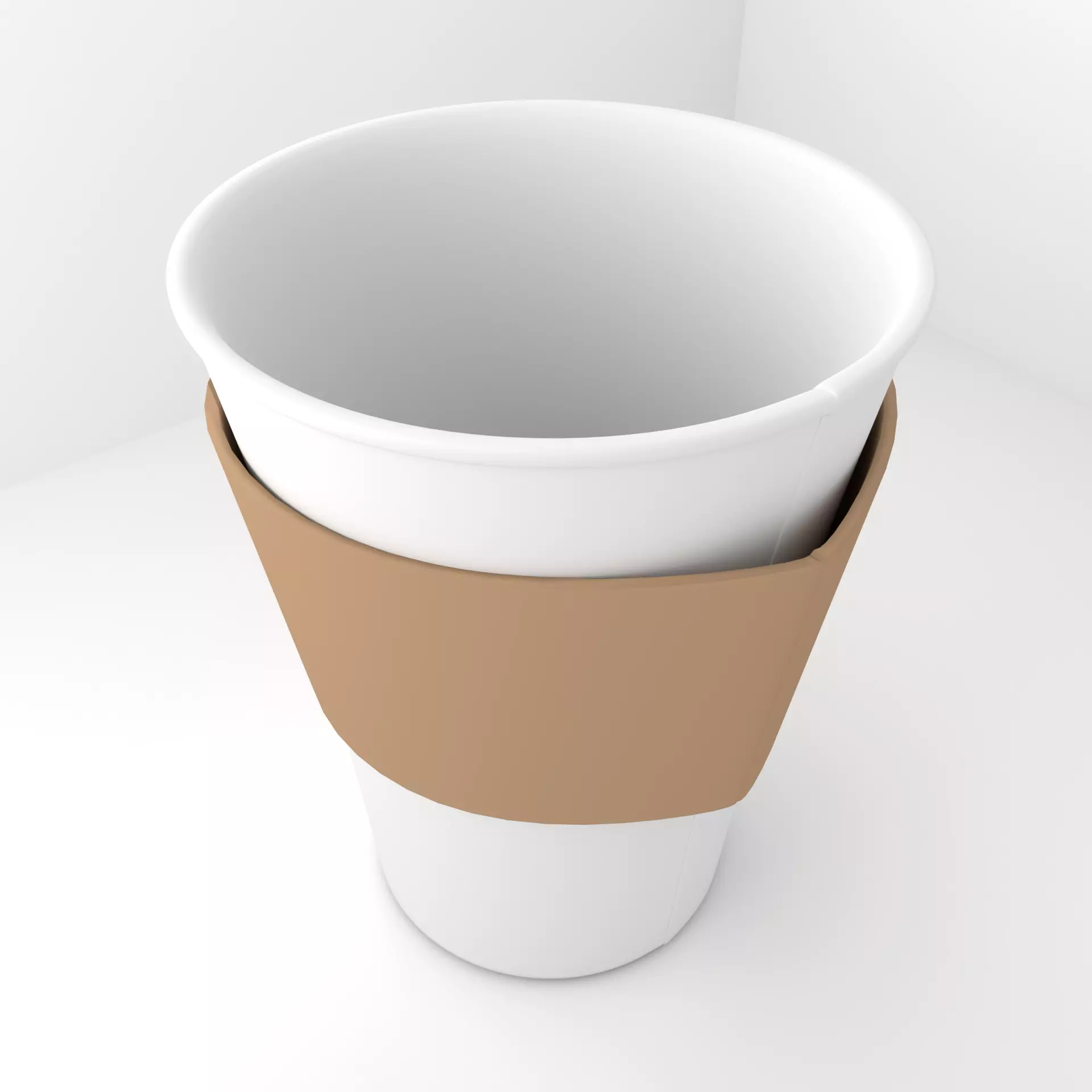 Large Paper Cup with Java Jacket 3D model