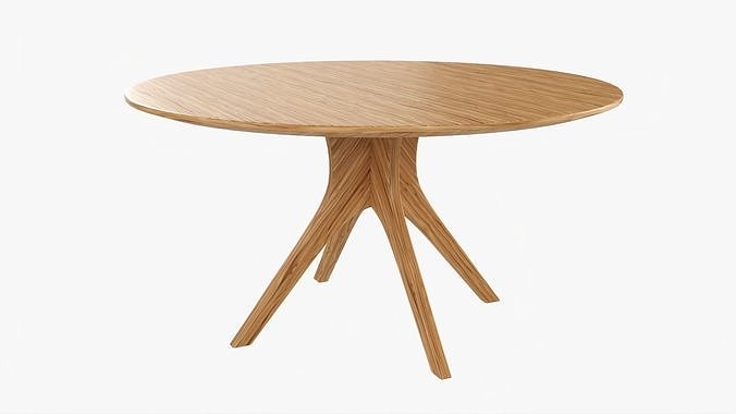 Dining table round 01 3D model