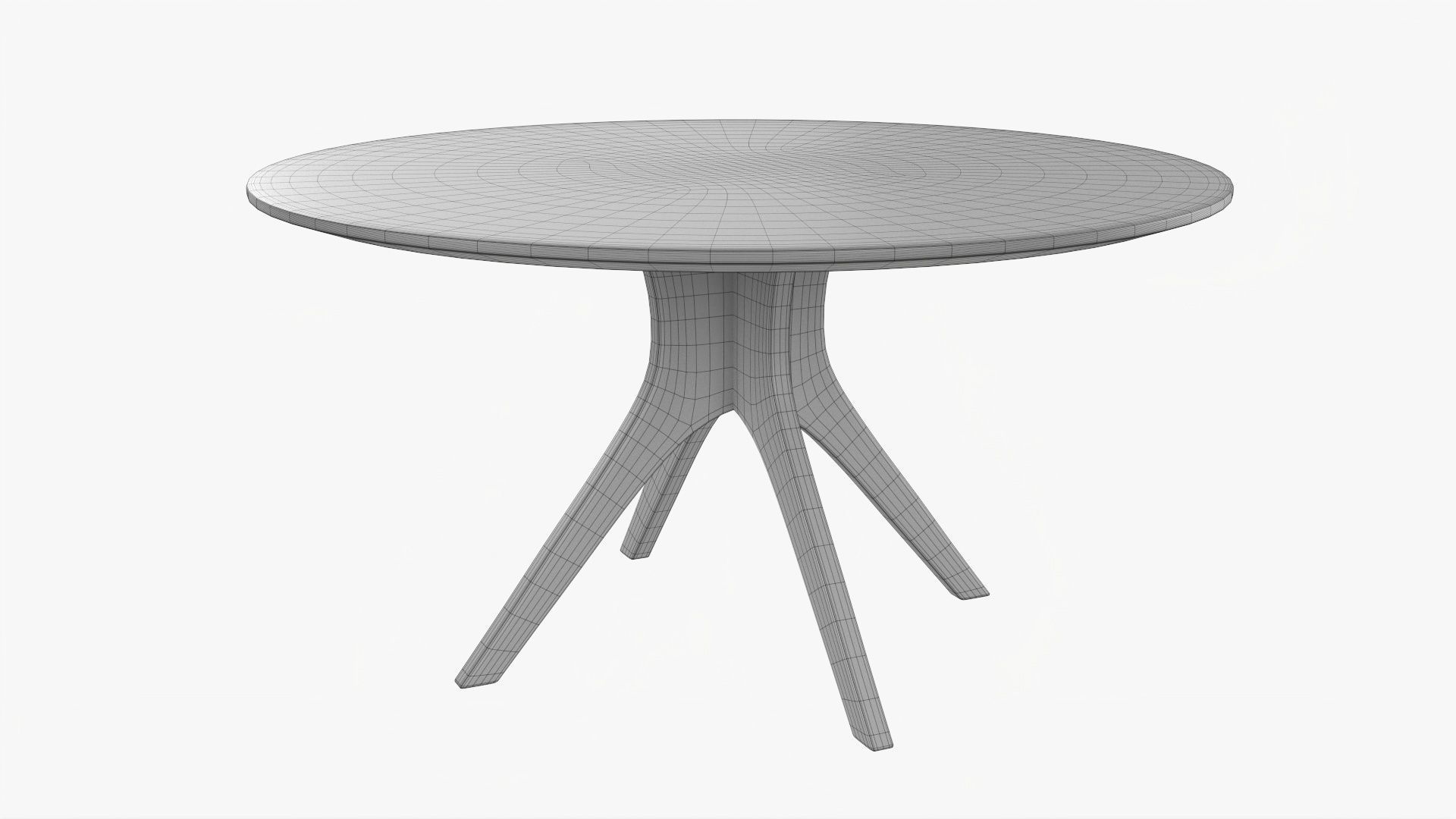Dining table round 01 3D model_5