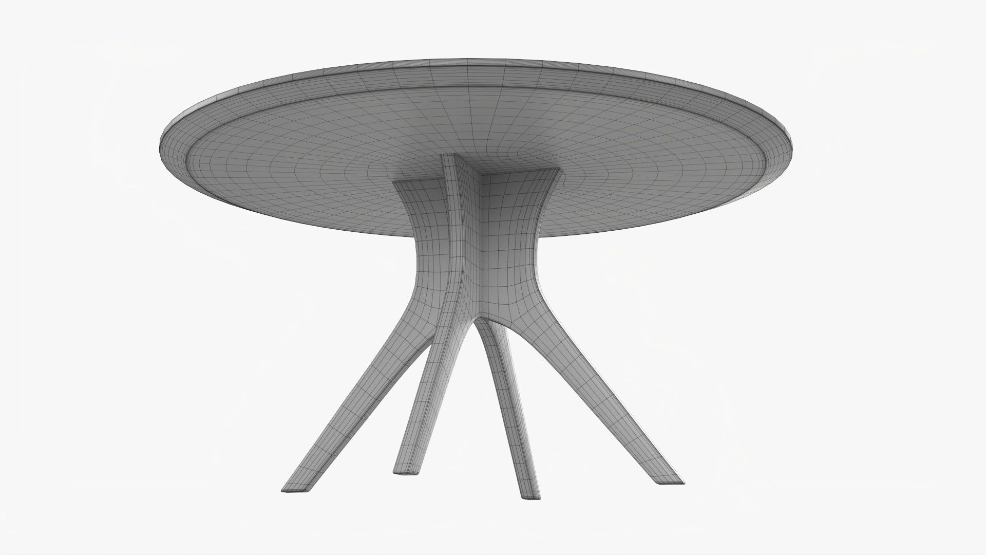 Dining table round 01 3D model_6