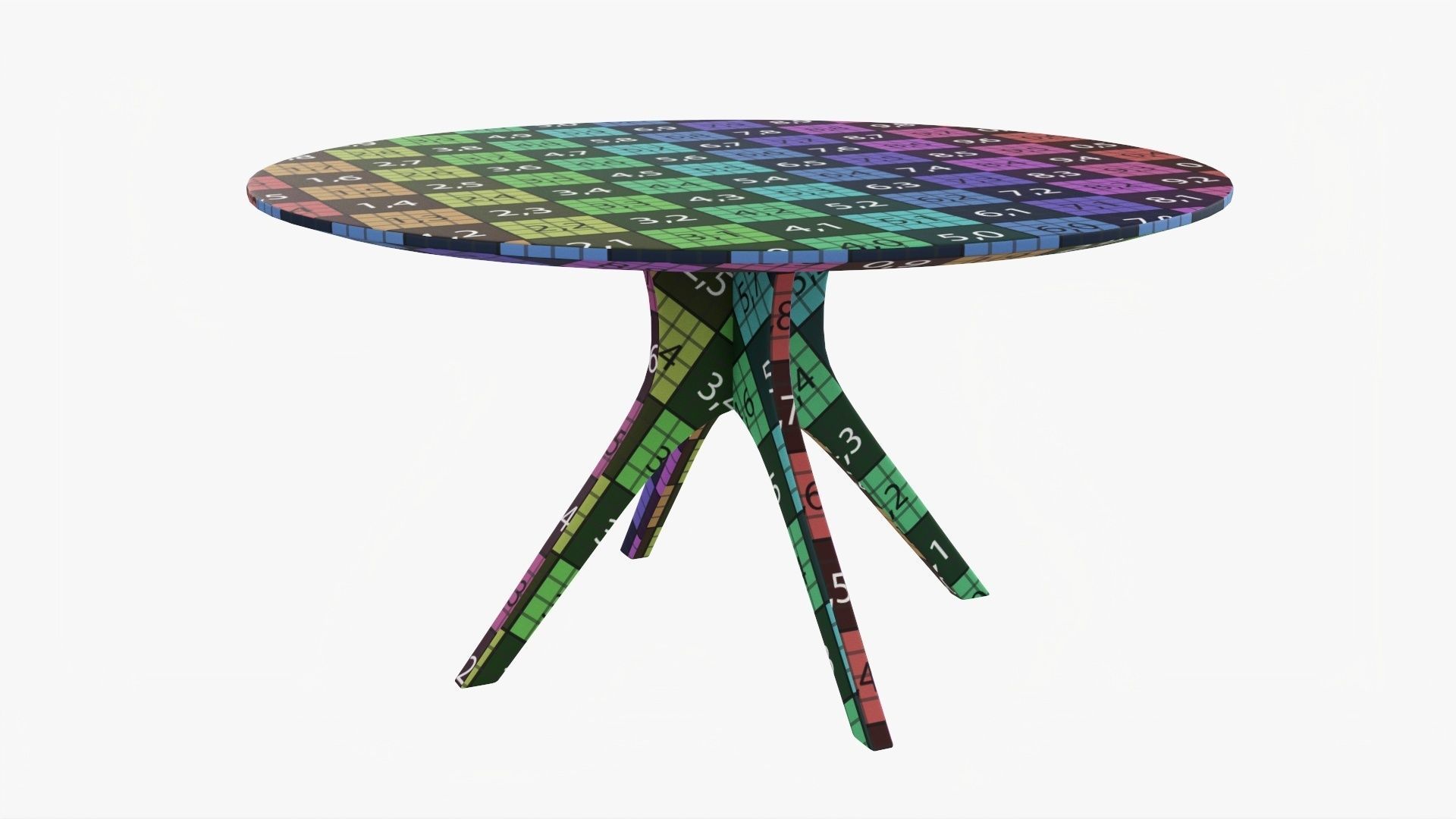 Dining table round 01 3D model_10