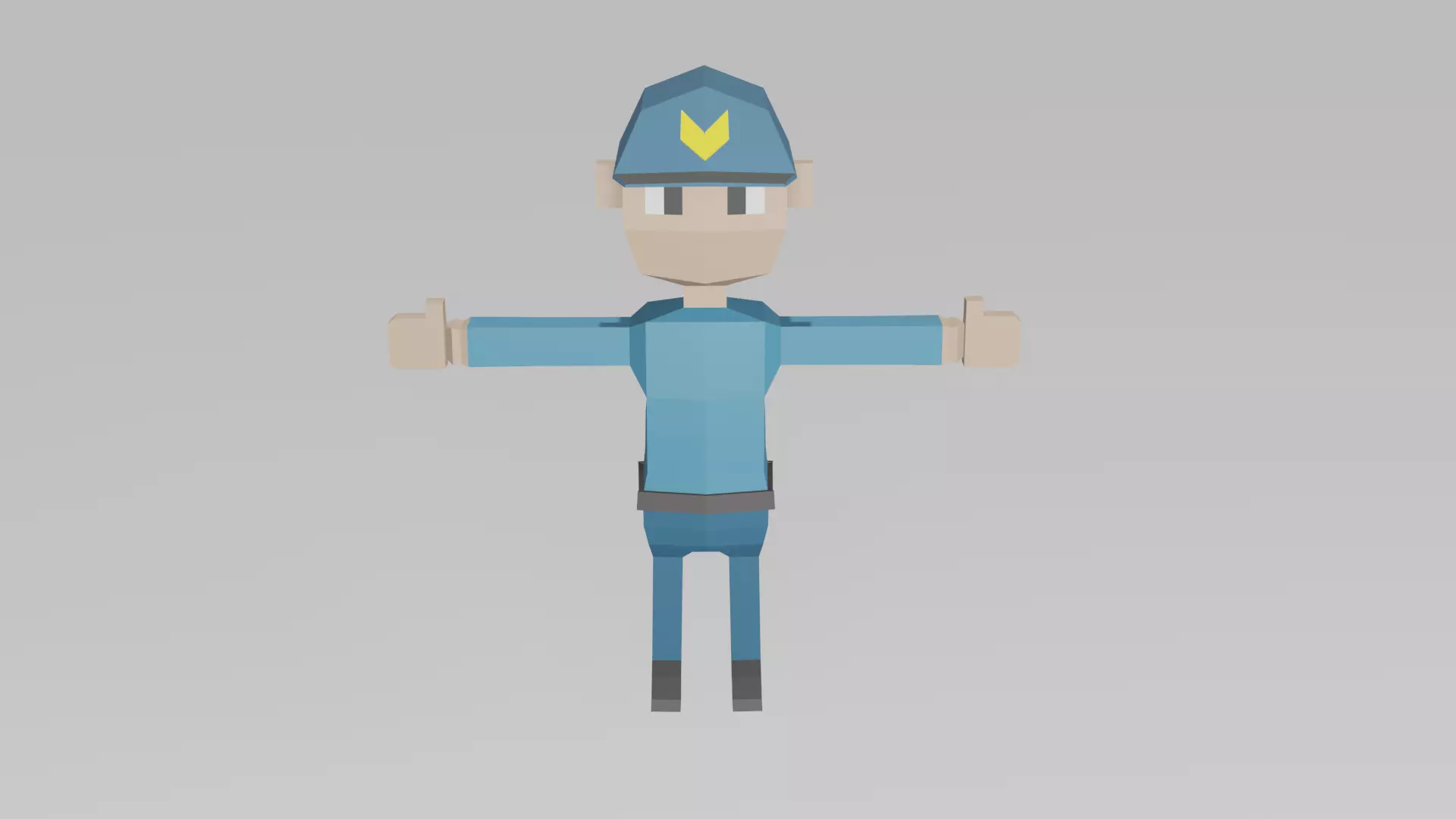 low pory police charecter Low-poly 3D model_0