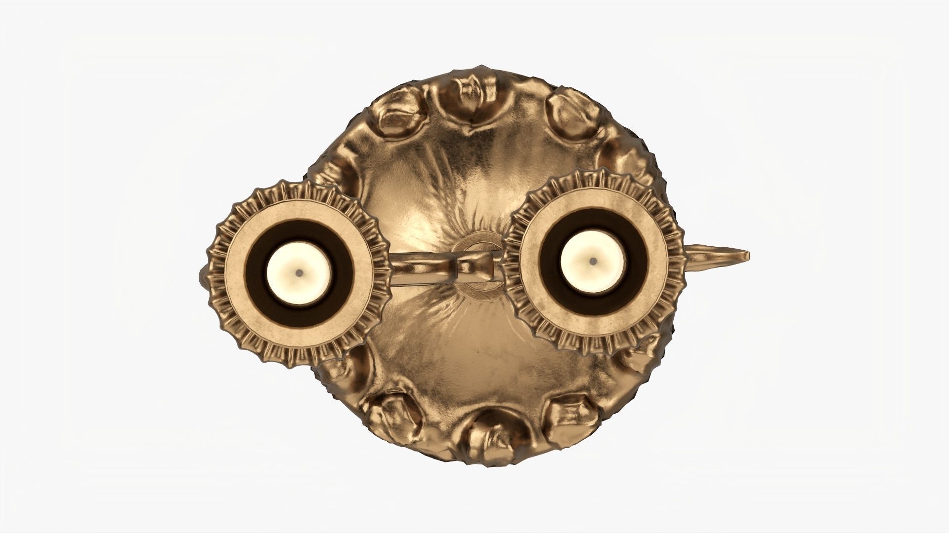 Candlestick with candles antique 01 3D model_5