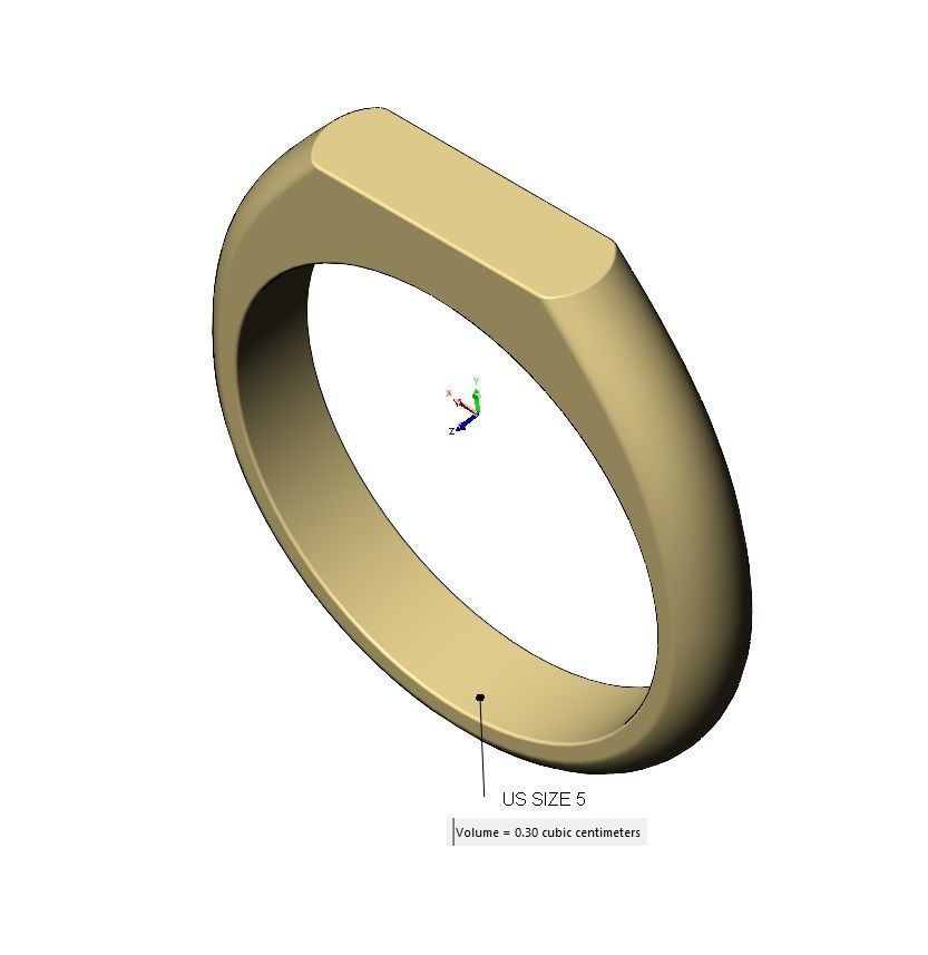 Simple thin rectangular slot signet ring US sizes 5to9 3D print model_12