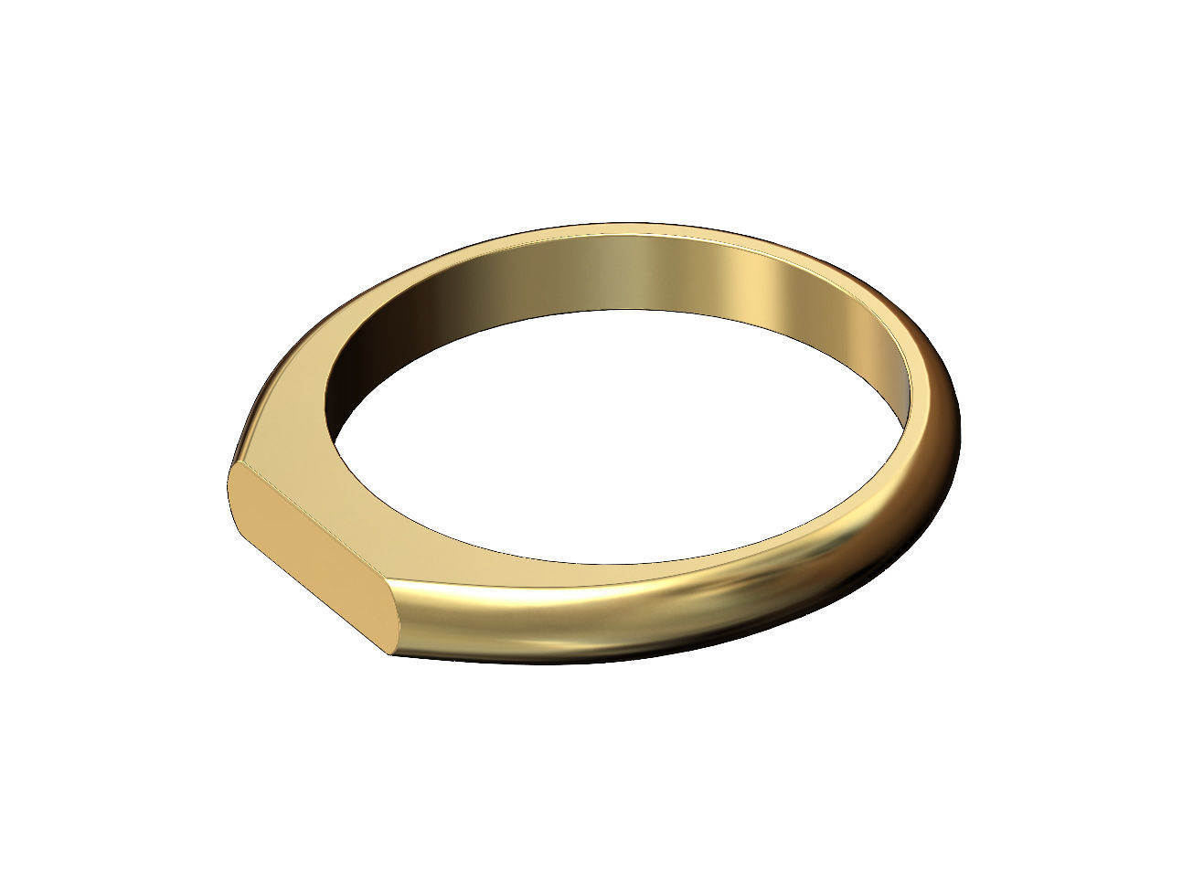 Simple thin rectangular slot signet ring US sizes 5to9 3D print model_5