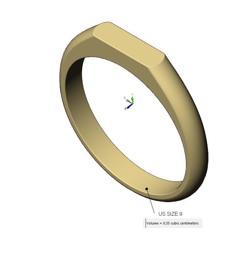 Simple thin rectangular slot signet ring US sizes 5to9 3D print model_11