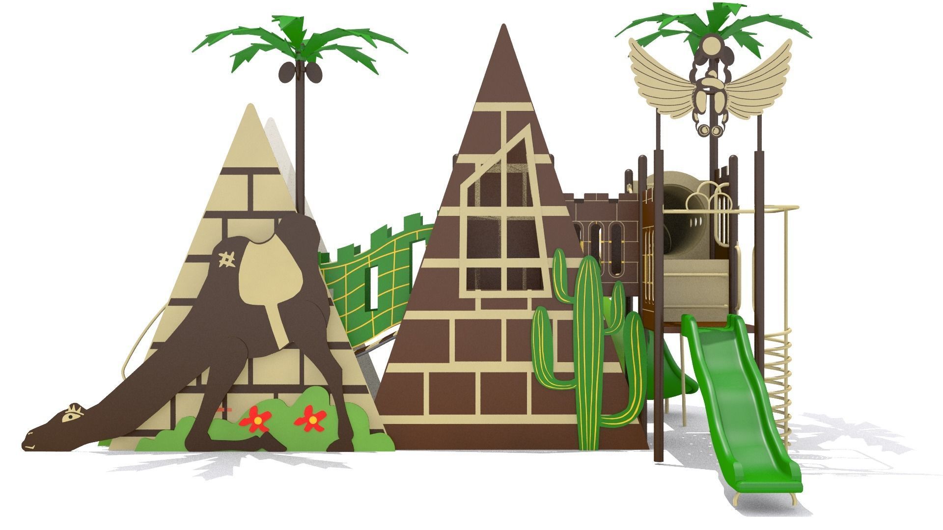 Pyramid Playground Low-poly 3D model_6