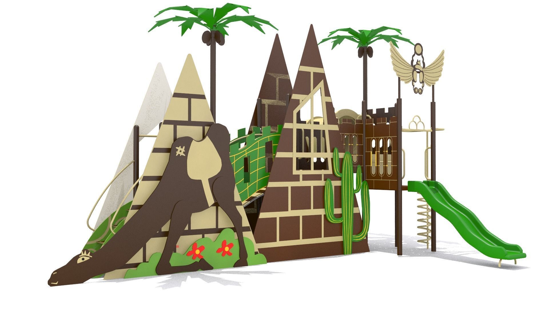 Pyramid Playground Low-poly 3D model_4