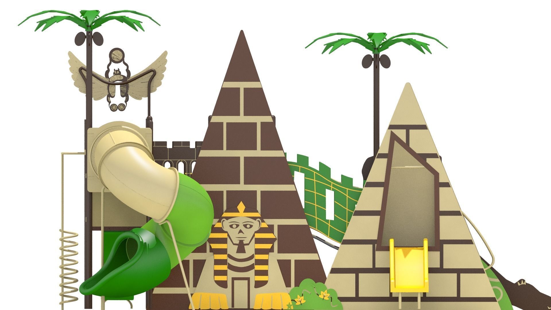Pyramid Playground Low-poly 3D model_8
