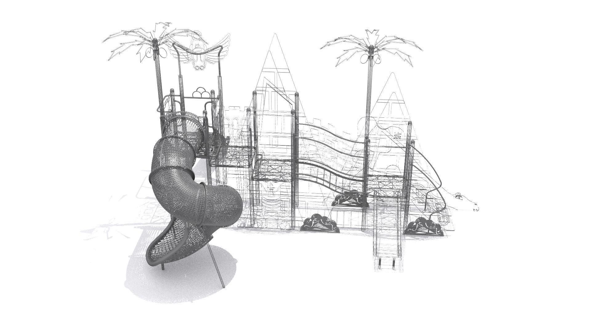 Pyramid Playground Low-poly 3D model_11