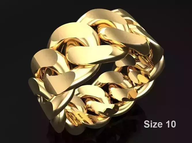 Chain ring - Miami Cuban ring - Link ring - Size 10