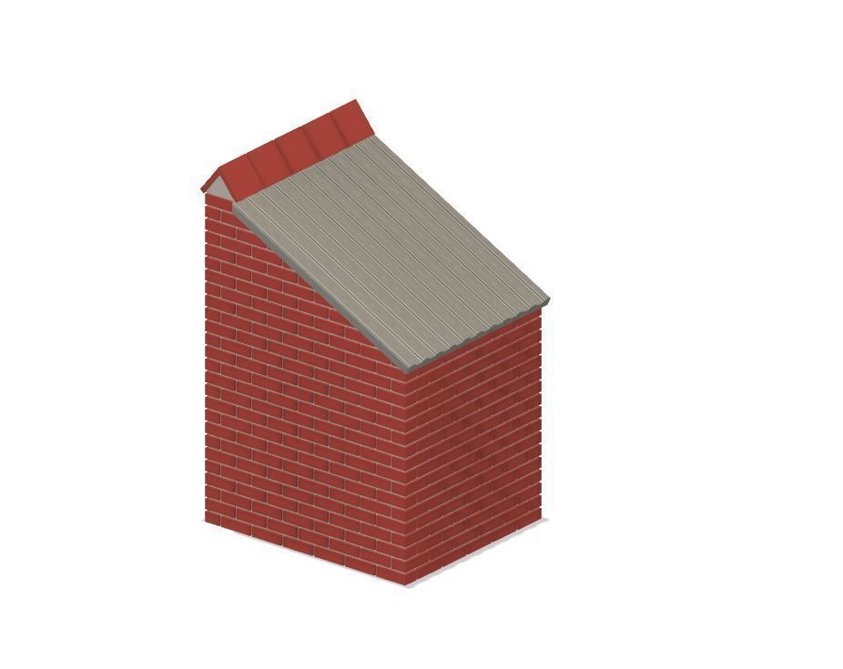 Model Railway Brick Garden Toilet 3D print model_7