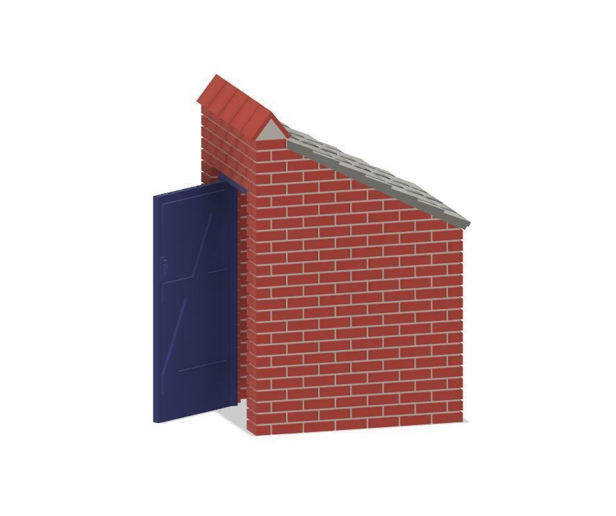 Model Railway Brick Garden Toilet 3D print model_6