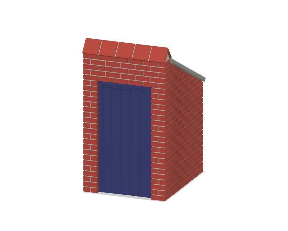 Model Railway Brick Garden Toilet 3D print model_2